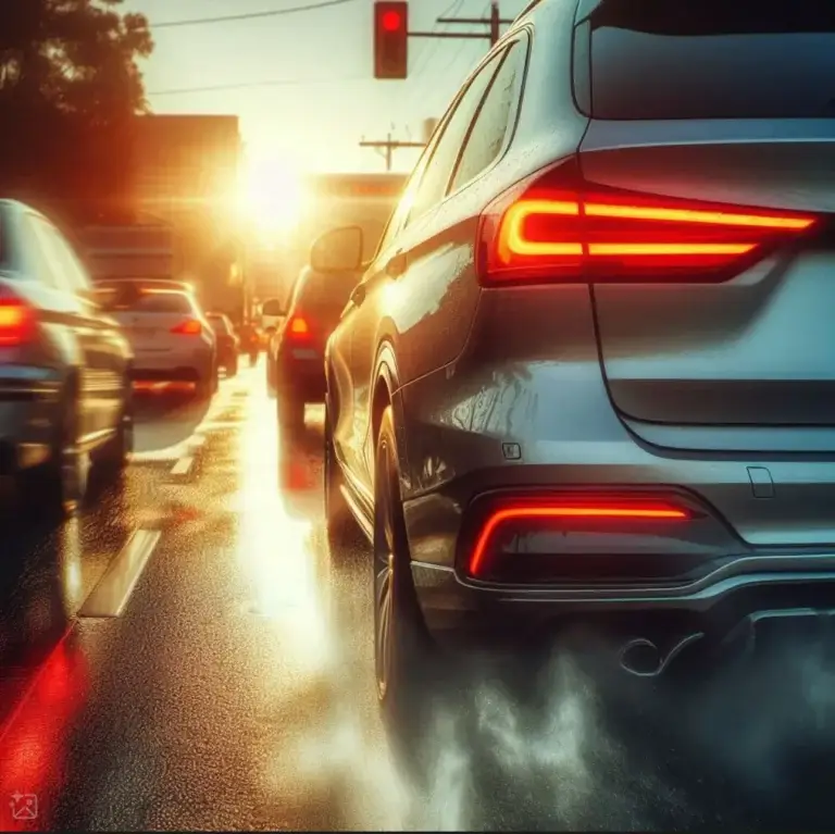 Cars in traffic